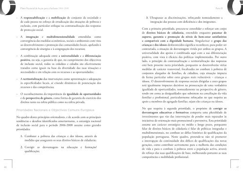 Plano Nacional de AcÃ§Ã£o para a InclusÃ£o 2006-2008 - Instituto ...