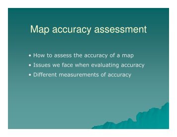 Map accuracy assessment