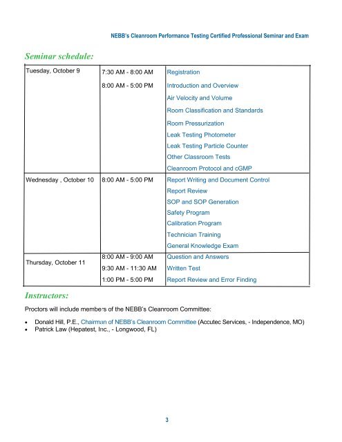 NEBB's Cleanroom Performance Testing Certified Professional