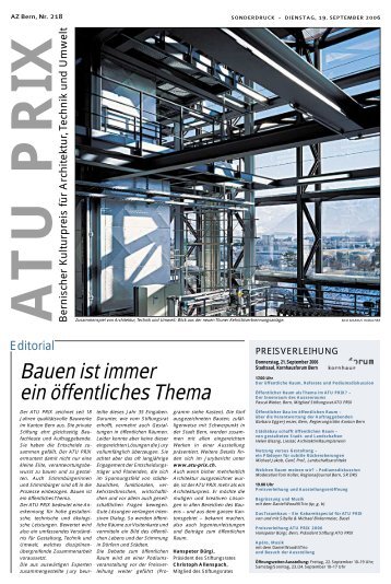 Bauen ist immer ein öffentliches Thema - atu prix