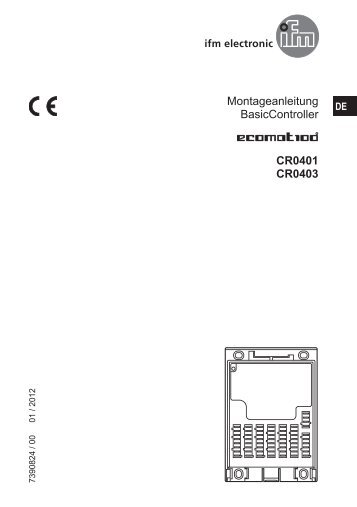 Montageanleitung (deutsch) BasicController - IFM Electronic