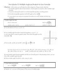 Pre-Calculus 5.5 Multiple-Angle and Product-to-Sum Formulas