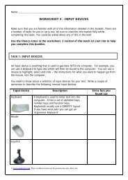 WORKSHEET 3 - INPUT DEVICES