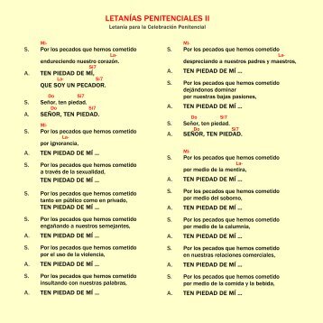 LETANÍAS PENITENCIALES II - Camino Neocatecumenal