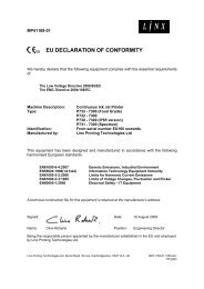 EU DECLARATION OF CONFORMITY - Linx Printing Technologies