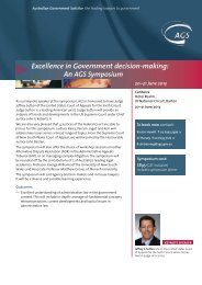 Excellence in Government decision-making: - Australian ...