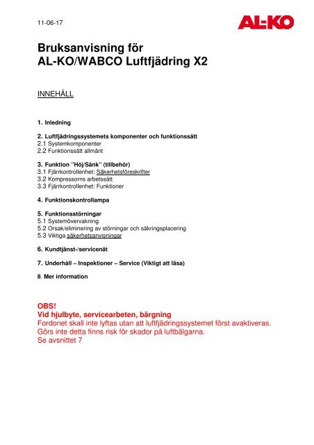 X2 LuftfjÃ¤dring 2002-2011 - AL-KO