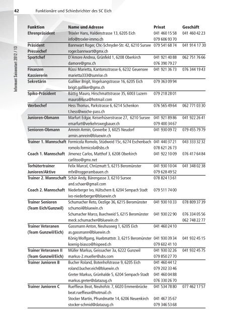 Informant Saisonstart 2012/2013 - SC Eich