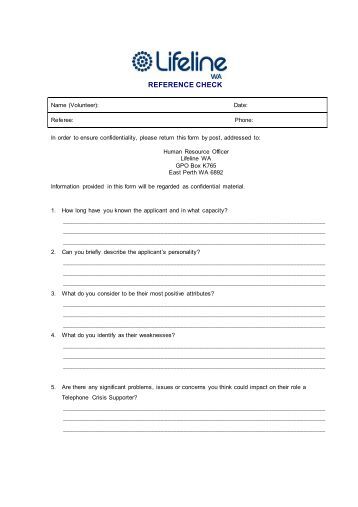 telephone reference check form telephone reference
