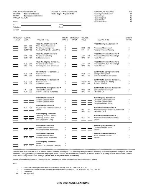 uta business minor degree plan