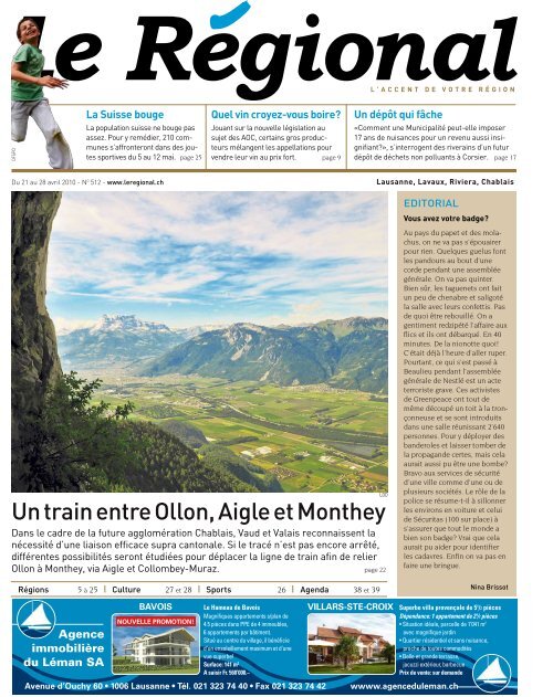 Un train entre Ollon, Aigle et Monthey