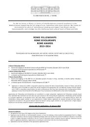 Rome Fellowship, Scholarship and Award Information 2013-14