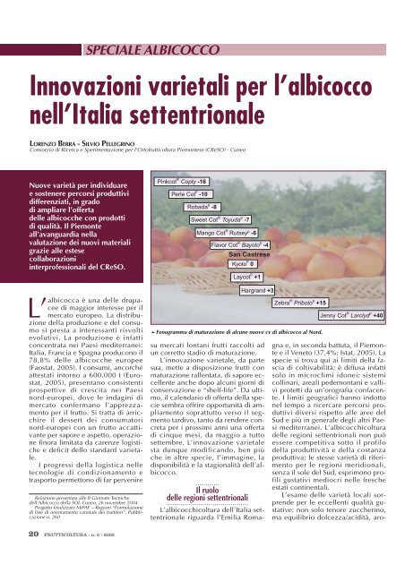 Innovazioni varietali per l'albicocco nell'Italia ... - InfoKeeper