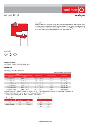 seal spec oil seal R01-F - seal-mart