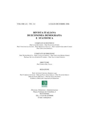 rivista italiana di economia demografia e statistica - Sieds