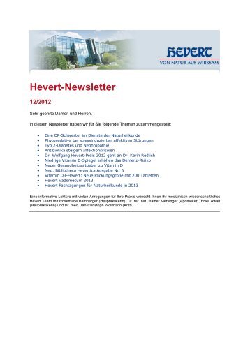Hevert-Newsletter