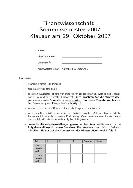 Klausur vom 2. Termin (29.10.2007)