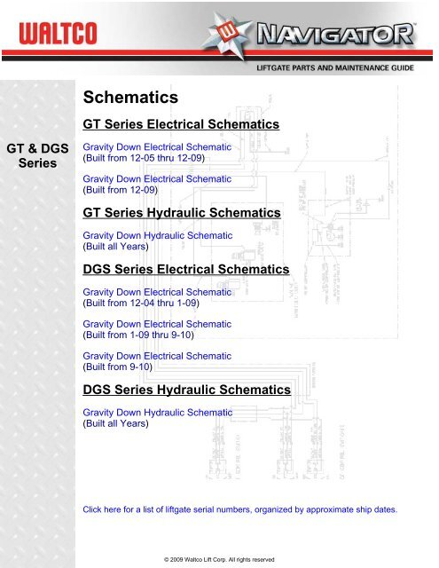 list of liftgate serial numbers, organized by approximate ... - Waltco