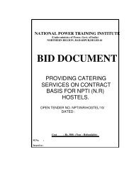 Tender notice for Providing Catering Services on contract ... - NPTI