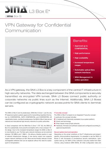 L3 Box E* VPN Gateway for Confidential Communication - ZSIS