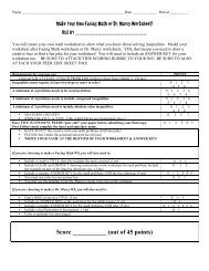 Make Your Own Facing Math or Dr. Marcy Worksheet ... - SchoolNotes