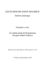 les echos de saint-maurice - Archives historiques de l'abbaye de ...