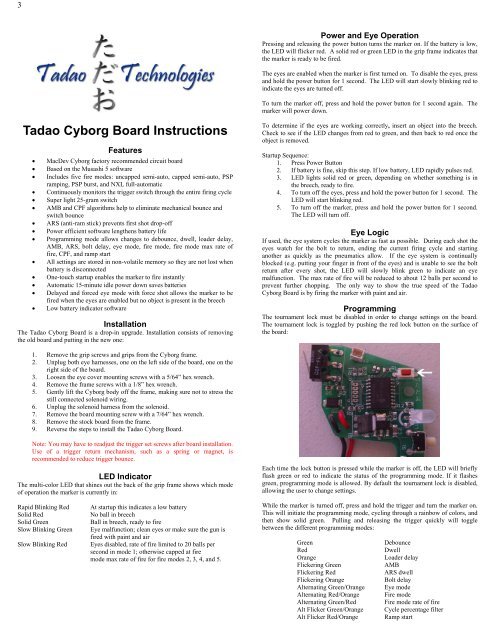 Tadao M5 Cyborg manual - Mcarterbrown.com