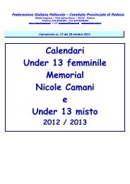 Calendari Under 13 femminile Memorial Nicole Camani e ... - FIPAV