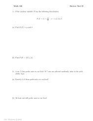 J.M. Villalobos c 2012 Math 150 Review Test II 1.- If the random ...