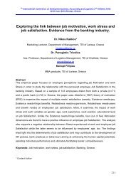Exploring the link between job motivation, work stress and ... - ICESAL