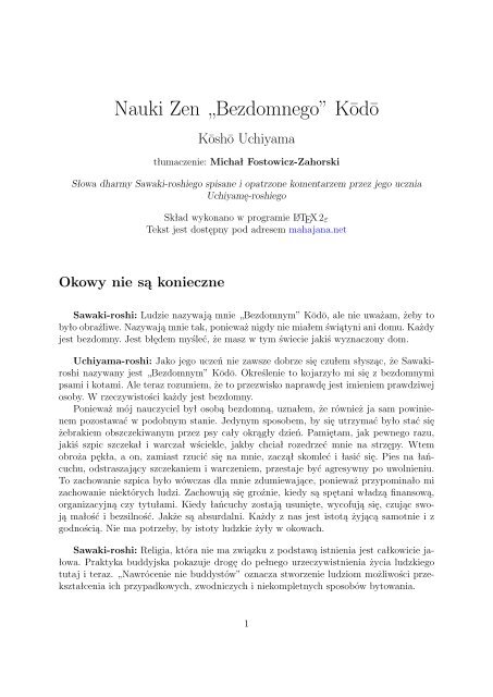 Nauki Zen ,,Bezdomnego'' Kodo - Buddyzm w Polsce i na Åwiecie