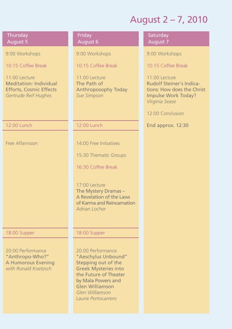 International English Week at the Goetheanum - Anthroposophical ...