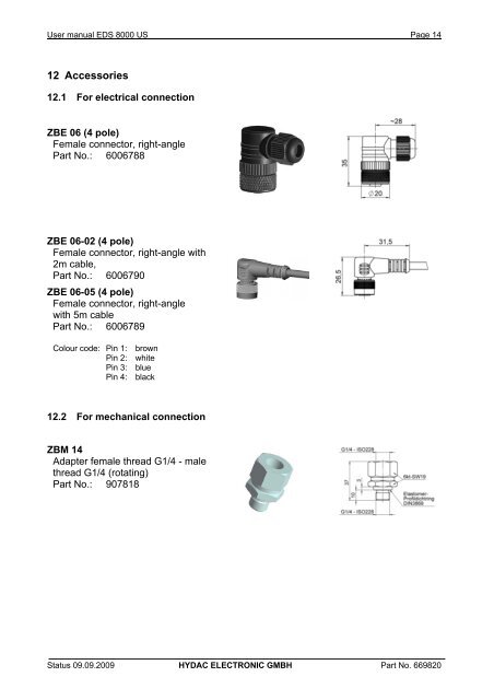 Electronic Pressure Switch EDS 8000 - HYDAC USA