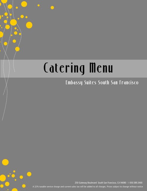 Catering menu - Reception - Embassy Suites