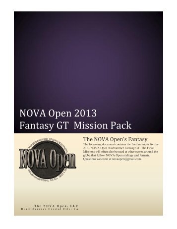 NOVA Open 2013 Fantasy GT Mission Pack