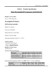 XGIGA Product Specification Short-Wavelength SFP Transceiver ...
