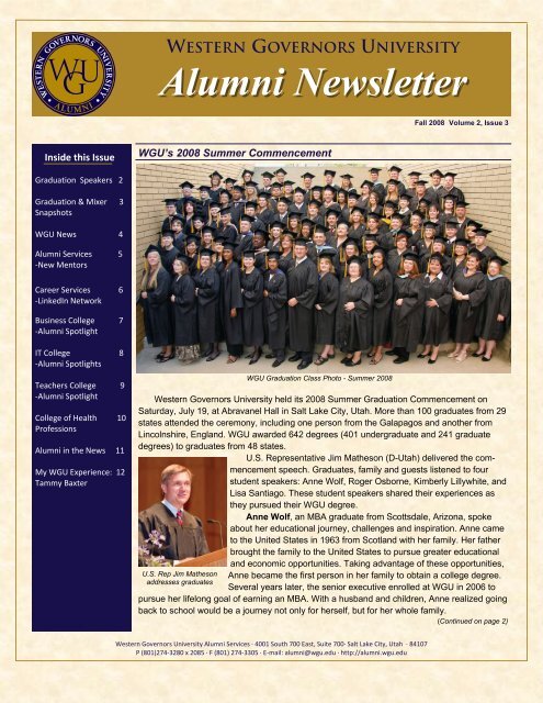 Western Governors University Alumni Newsletter