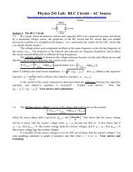 Physics 241 Lab: RLC Circuit â AC Source