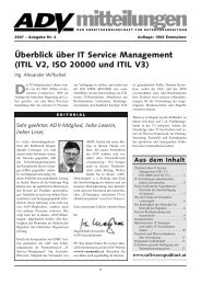 Überblick über IT Service Management (ITIL V2, ISO 20000 ... - ADV