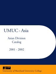 umuc asia schedule of classes