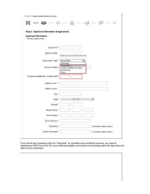 eCosway Independent Business Owner (IBO) Online Registration ...