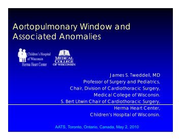 Aortopulmonary Window and Associated Anomalies