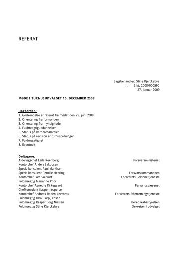 REFERAT - Forsvarsministeriet