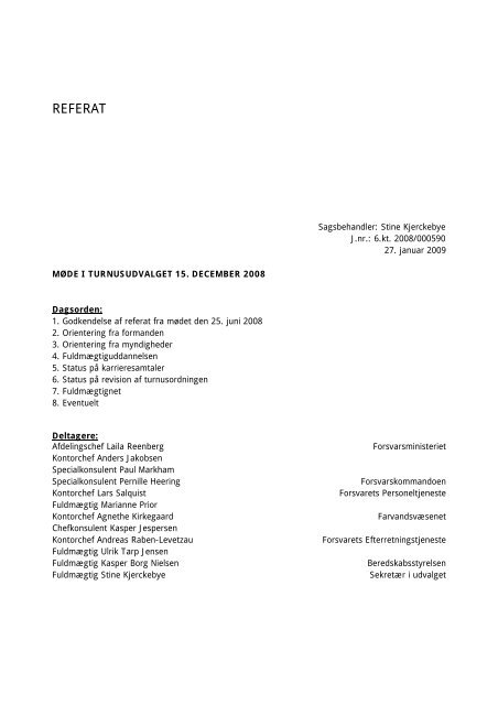 REFERAT - Forsvarsministeriet