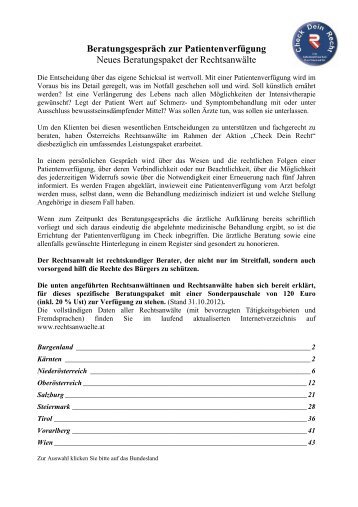 Beratungsgespräch zur Patientenverfügung Neues Beratungspaket ...