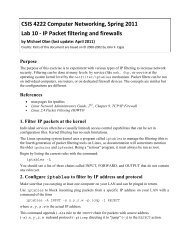 IP Packet filtering and firewalls