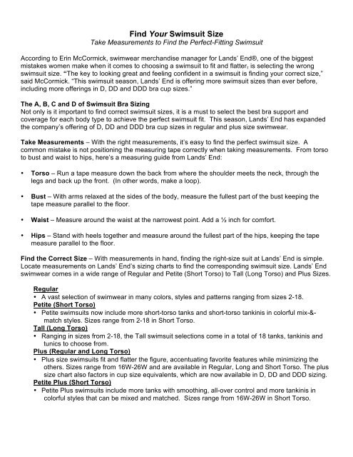 Find Your Swimsuit Size - Lands' End