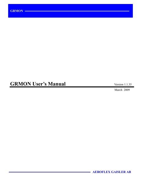 GRMON User's Manual - GSE