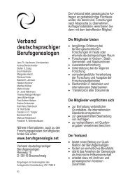 Verband deutschsprachiger Berufsgenealogen - Zeitschriften für ...