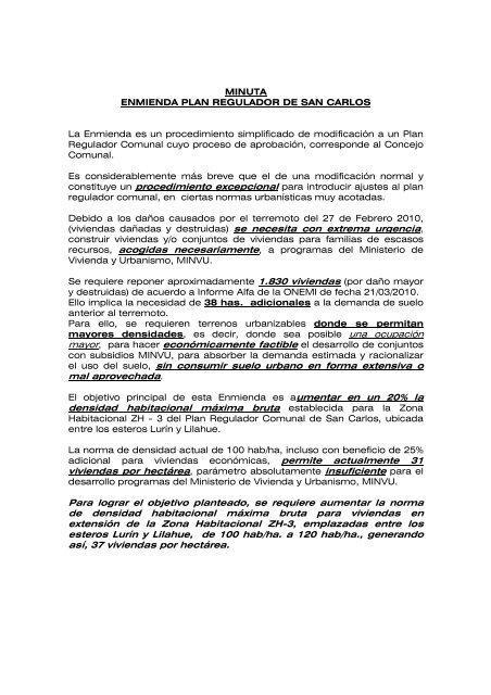 Plan Regulador - Municipalidad de San Carlos